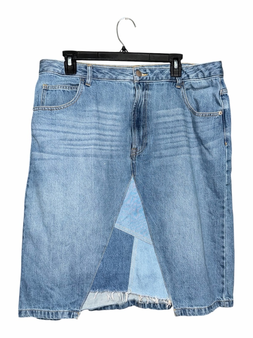 Time and Tru Light Blue Patchwork Denim Skirt